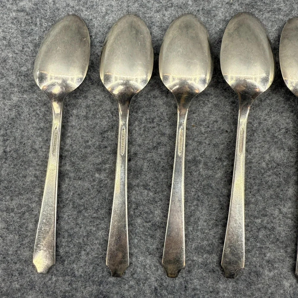Antique William Rogers‎ And Son 5 Pc Spoon Set 1847 Engraved R Dining